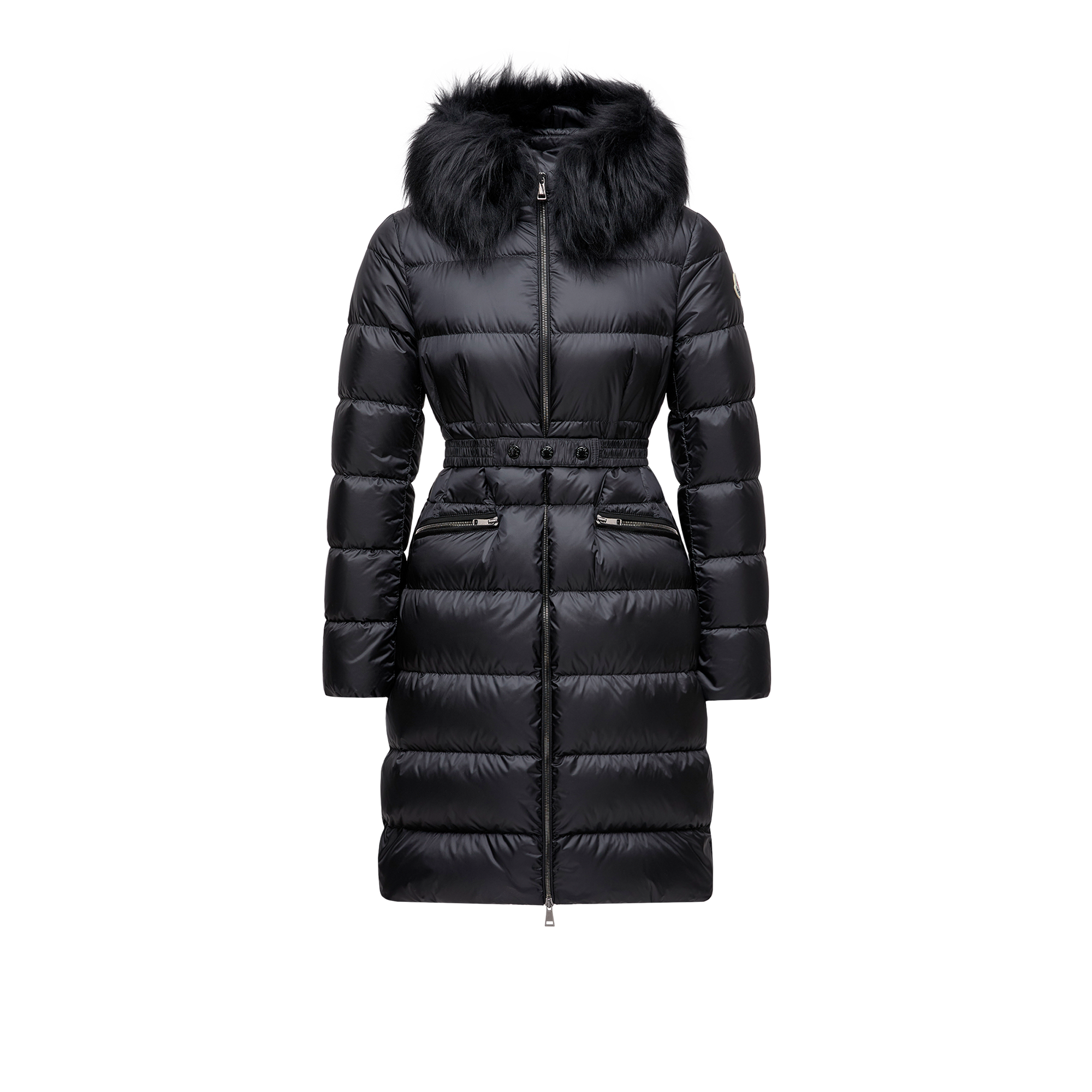 Moncler Doudoune Longue À Capuche Bordée De Shearling Boedic