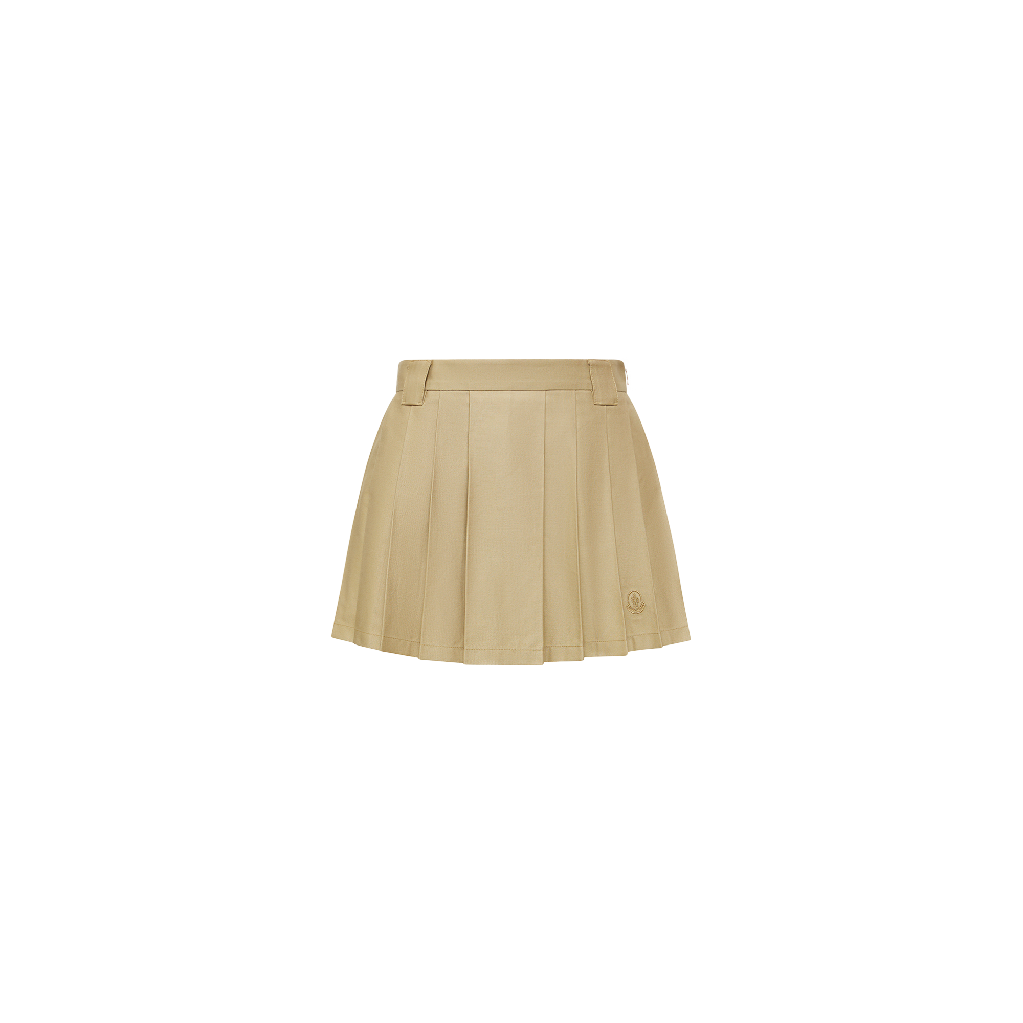 MONCLER COLLECTION Pleated Cotton Blend Mini Skirt, Women, Beige, Size: 40
