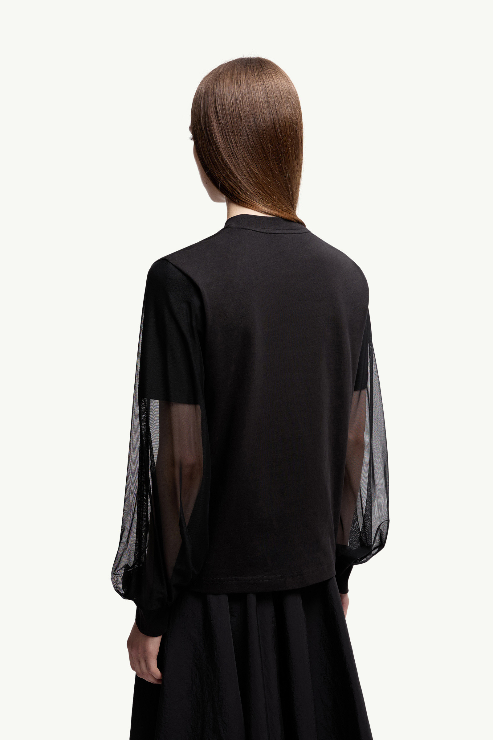 Moncler Tシャツ Tulle Long Sleeve Top ★関税込 Black Tulle Long Sleeve Top - Tops & T-Shirts for Women