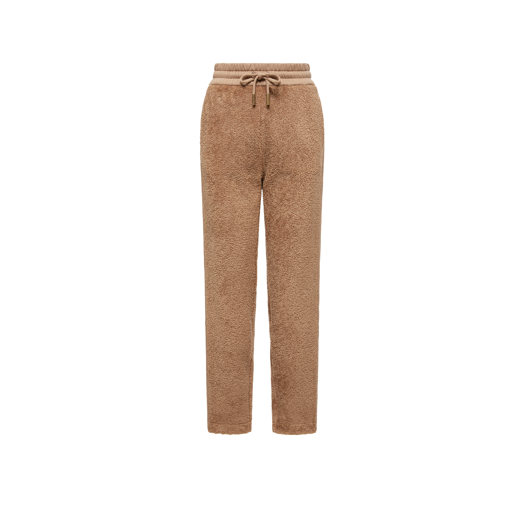 Moncler Mixed Media Fleece Sweatpants In Brown