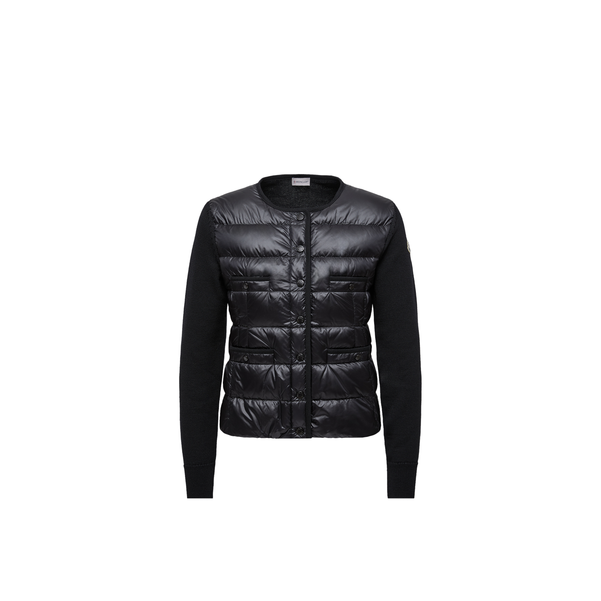 Moncler Cardigan Matelassé En Laine