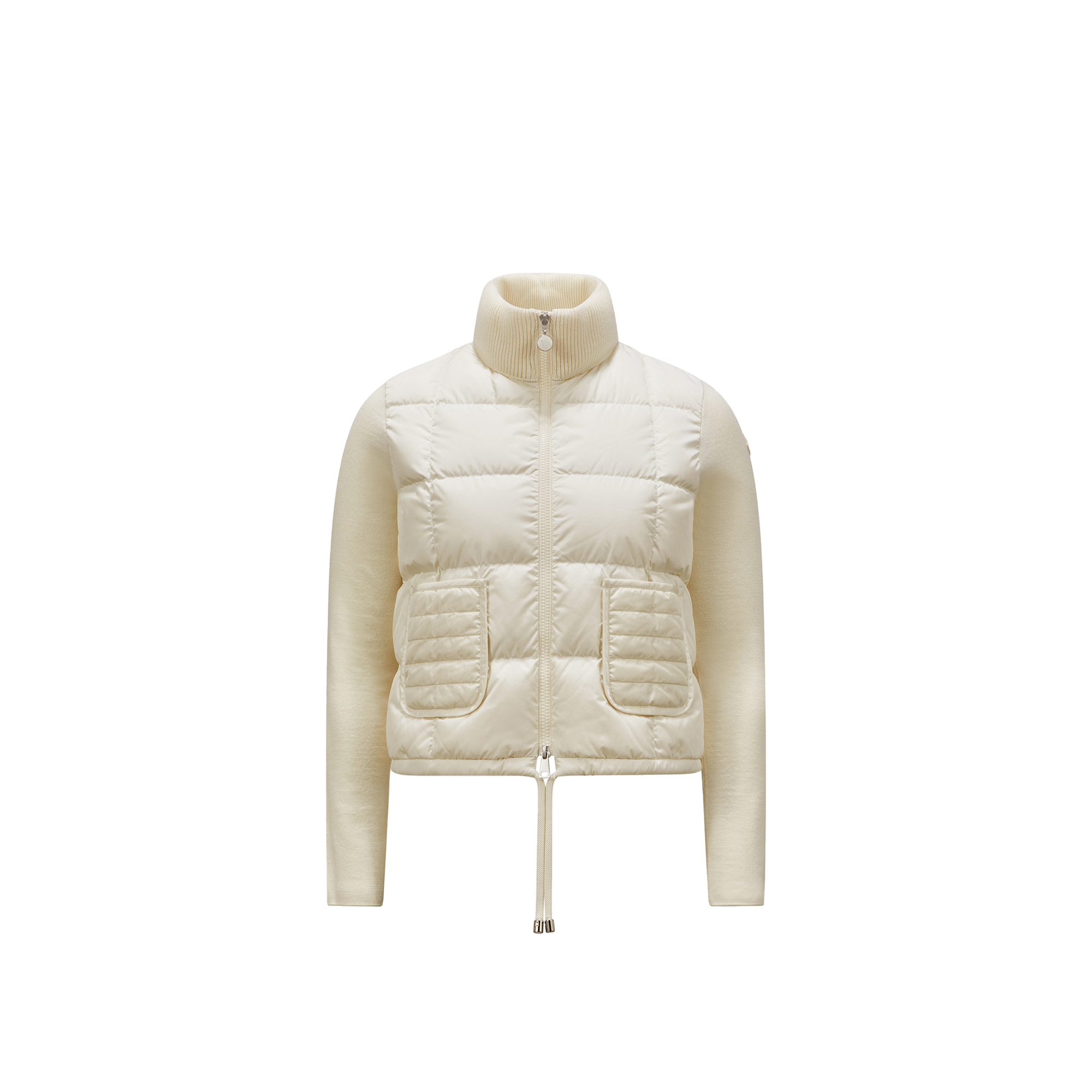 Moncler Square-quilted Padded Wool Zip-up Cardigan White