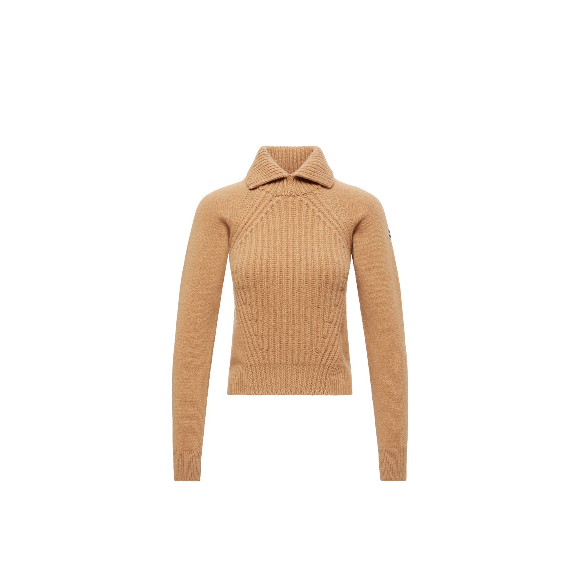 Moncler Ribbed Wool And Cashmere-blend Polo Sweater In Brown