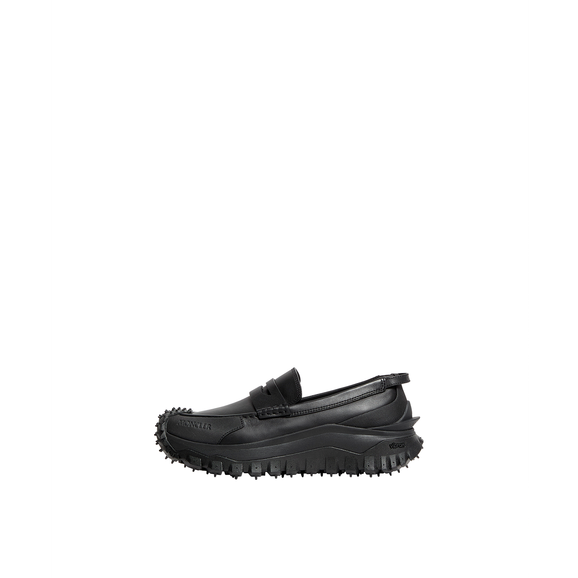 Moncler Trailgrip Leather Loafers, Men, Black, Size: 39