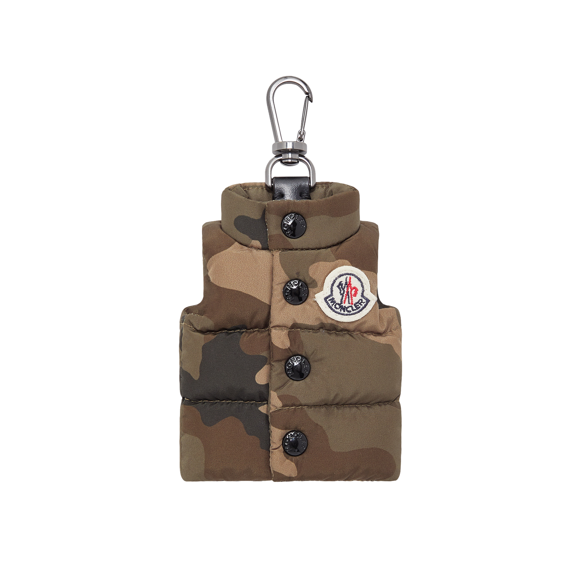 Moncler Camouflage Puffer Vest Keychain In Multi