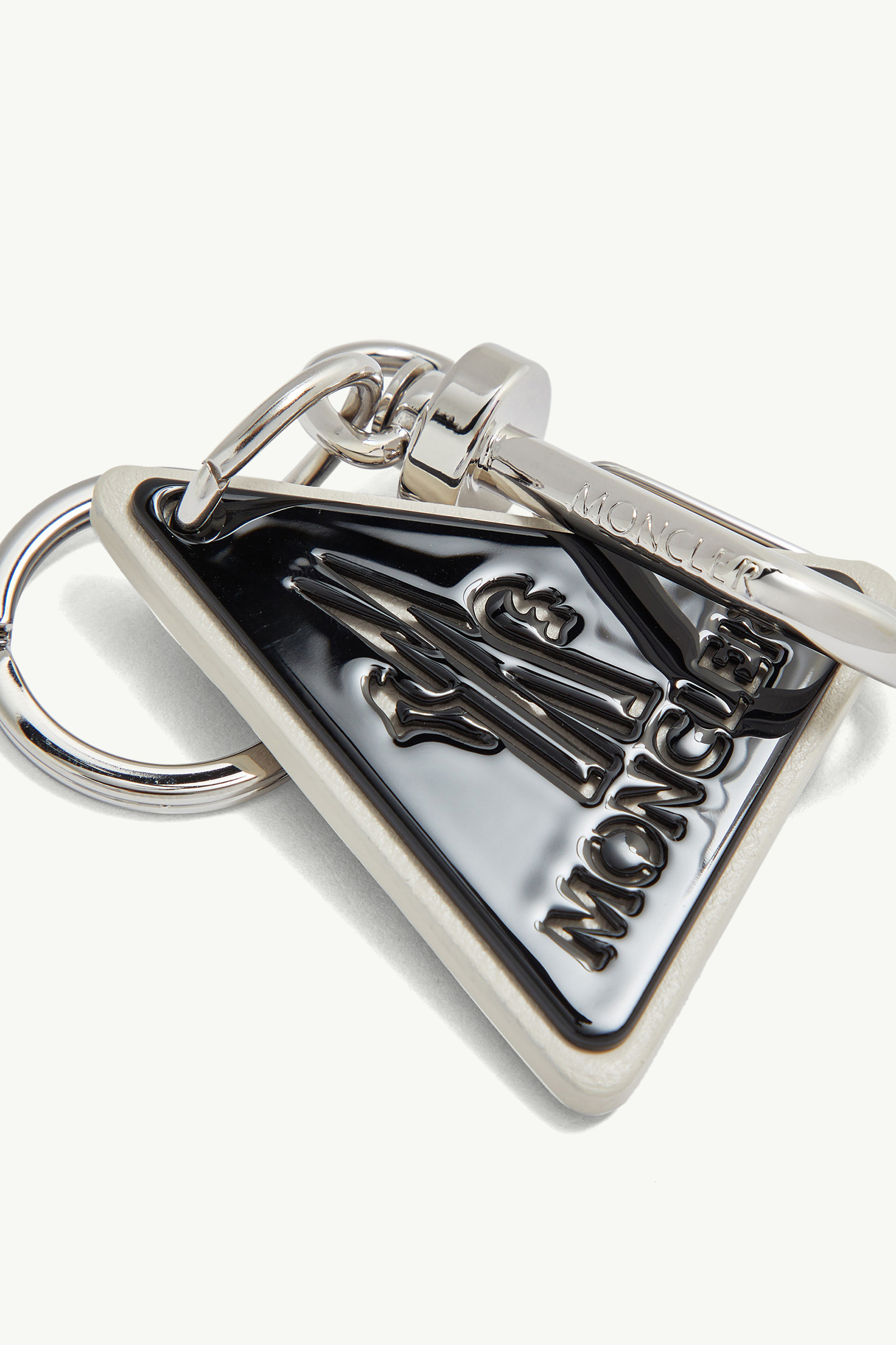 【新品】モンクレール　キーリング KEY RING ブラック Black Logo Leather Key Ring - Bags & Small Accessories for
