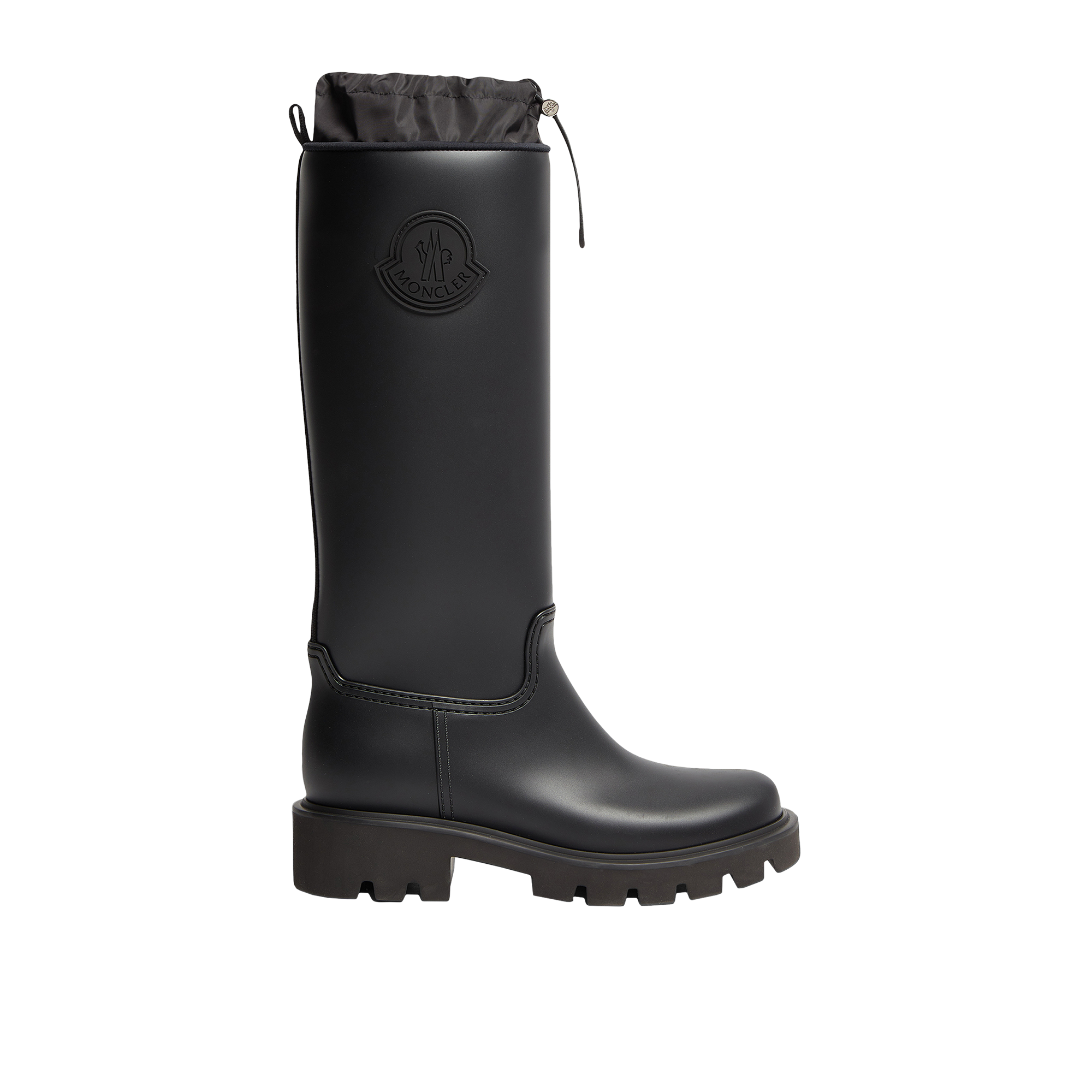 Moncler Kickstream High Rain Boots, Women, Black, Size: 41