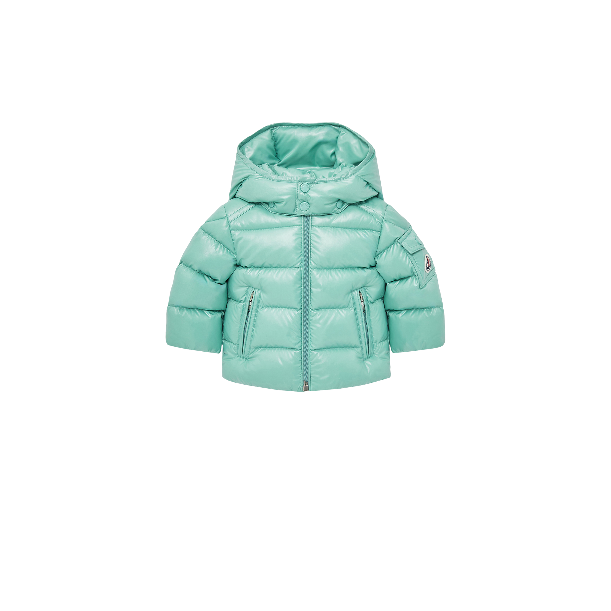 MONCLER ENFANT Maya Baby Hooded Down Jacket, Boy, Green, Size: 12/18M