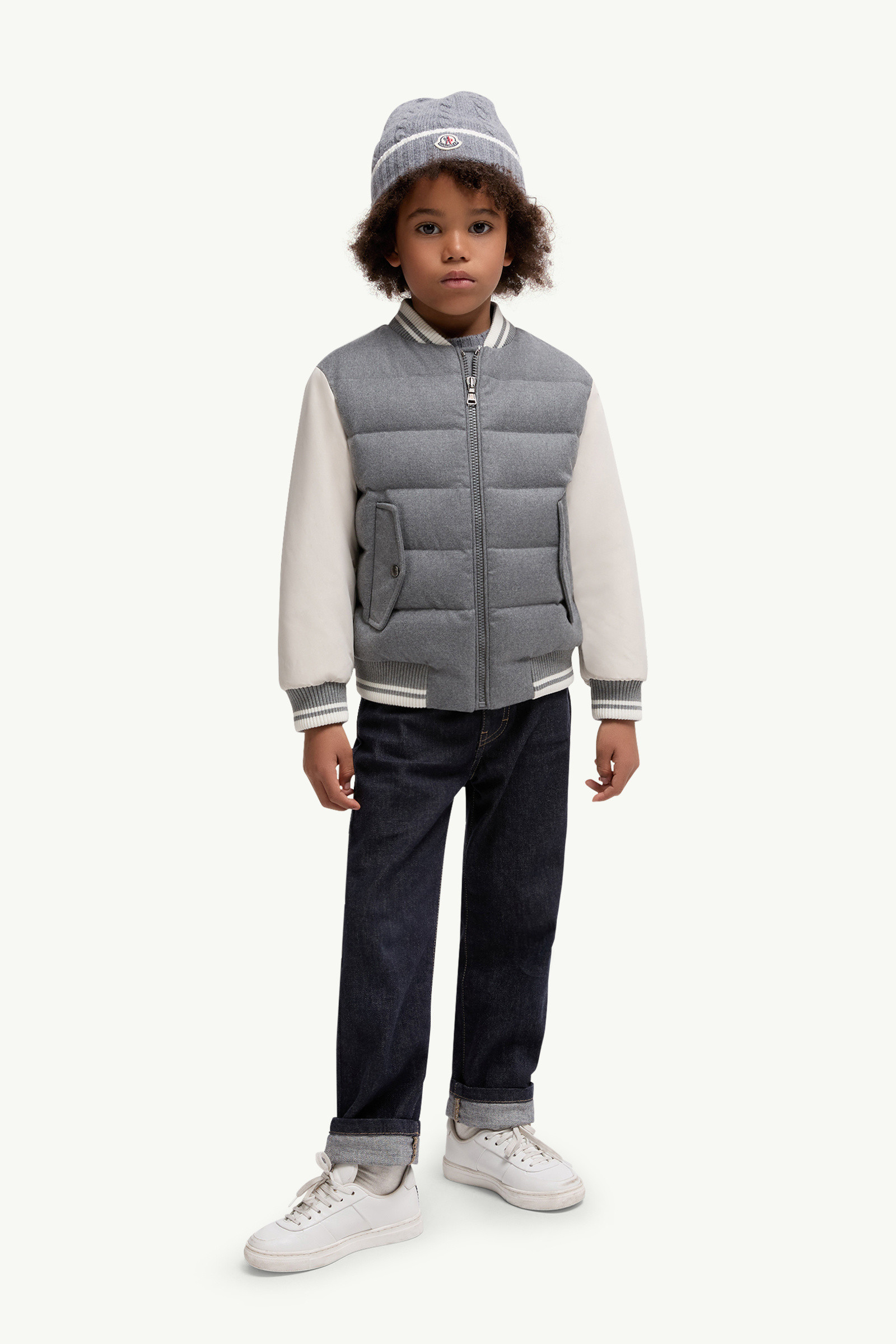 Moncler ネイビー ロンパース　9/12 Moncler Down Puffer Cardigan | Saks Fifth Avenue