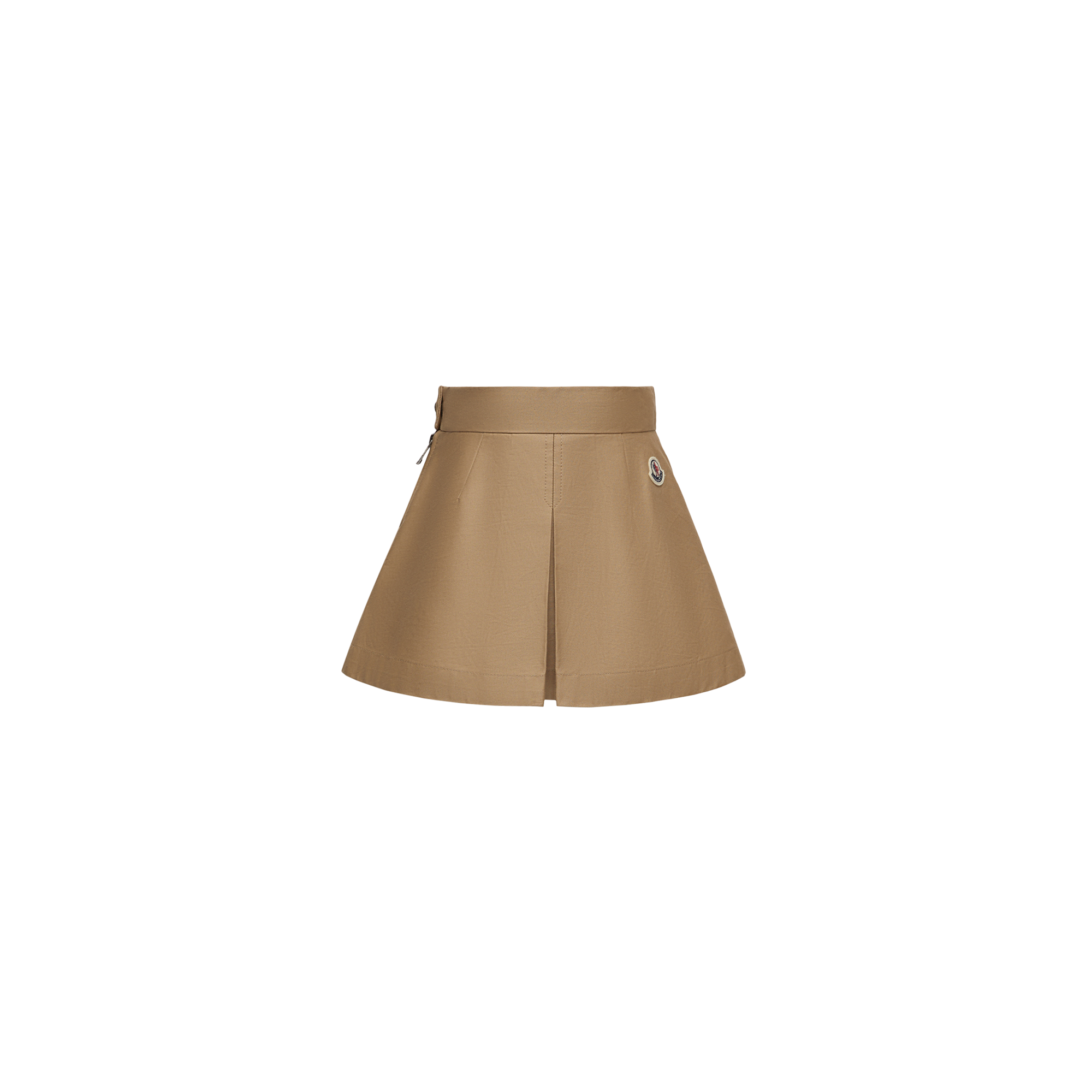 Moncler Jupe Plissée En Gabardine De Coton In Brown