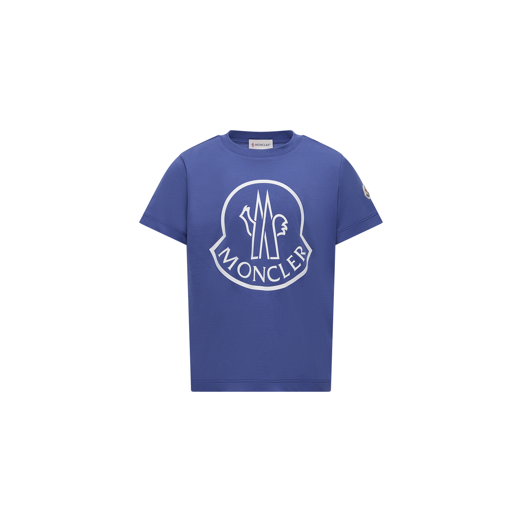 Moncler Printed Logo Cotton T-shirt Blue