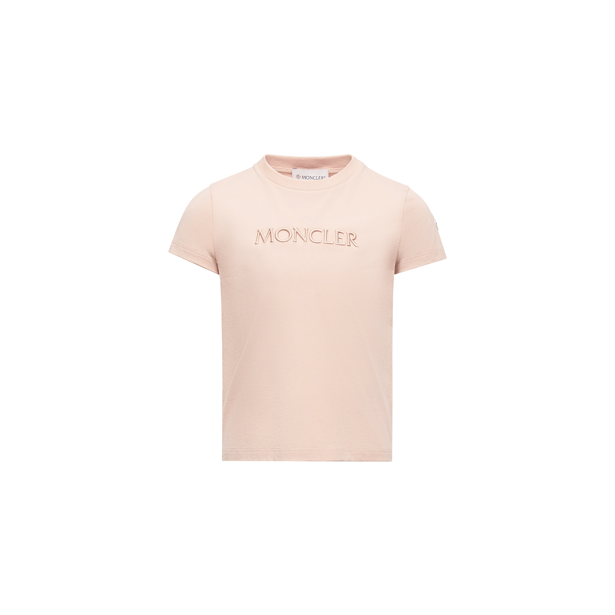 Moncler T-shirt En Coton À Logo Brodé In Pink