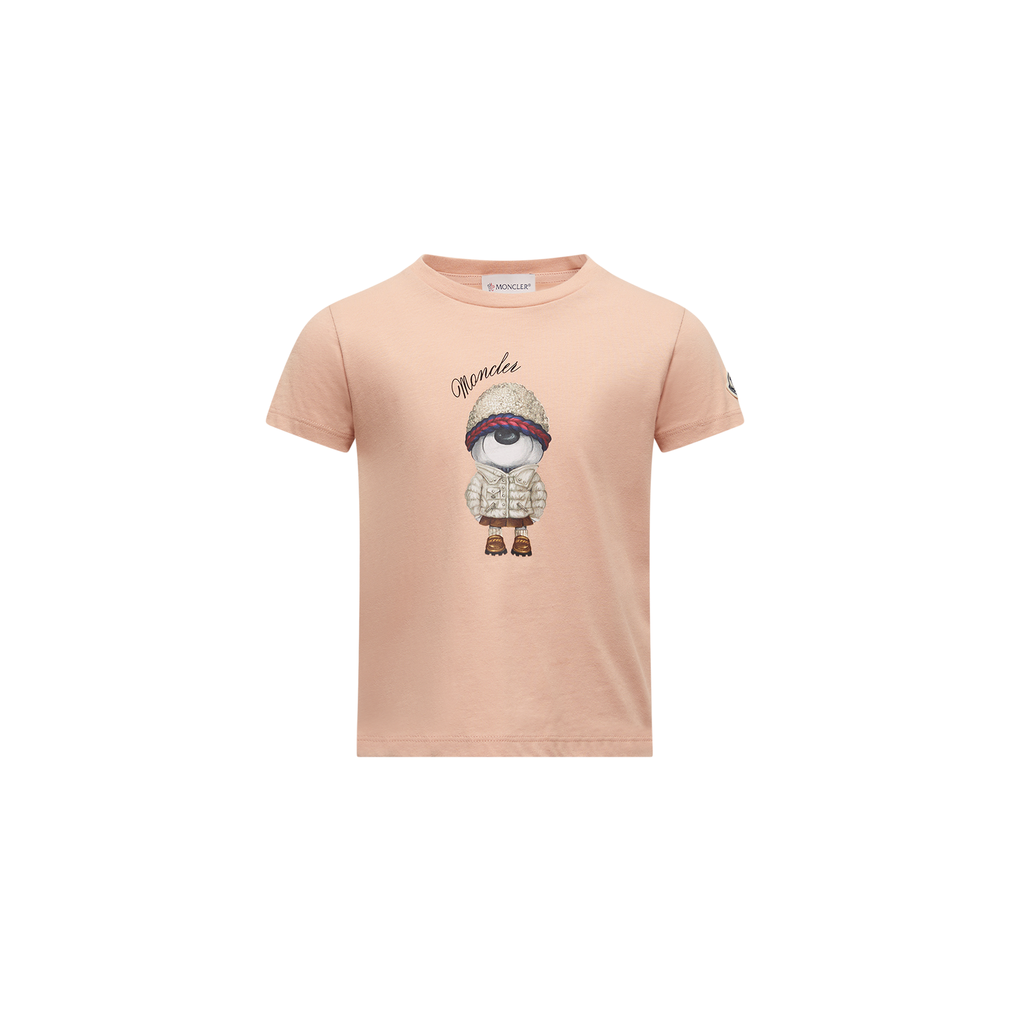 Moncler T-shirt En Coton À Motif Ours En Peluche In Pink