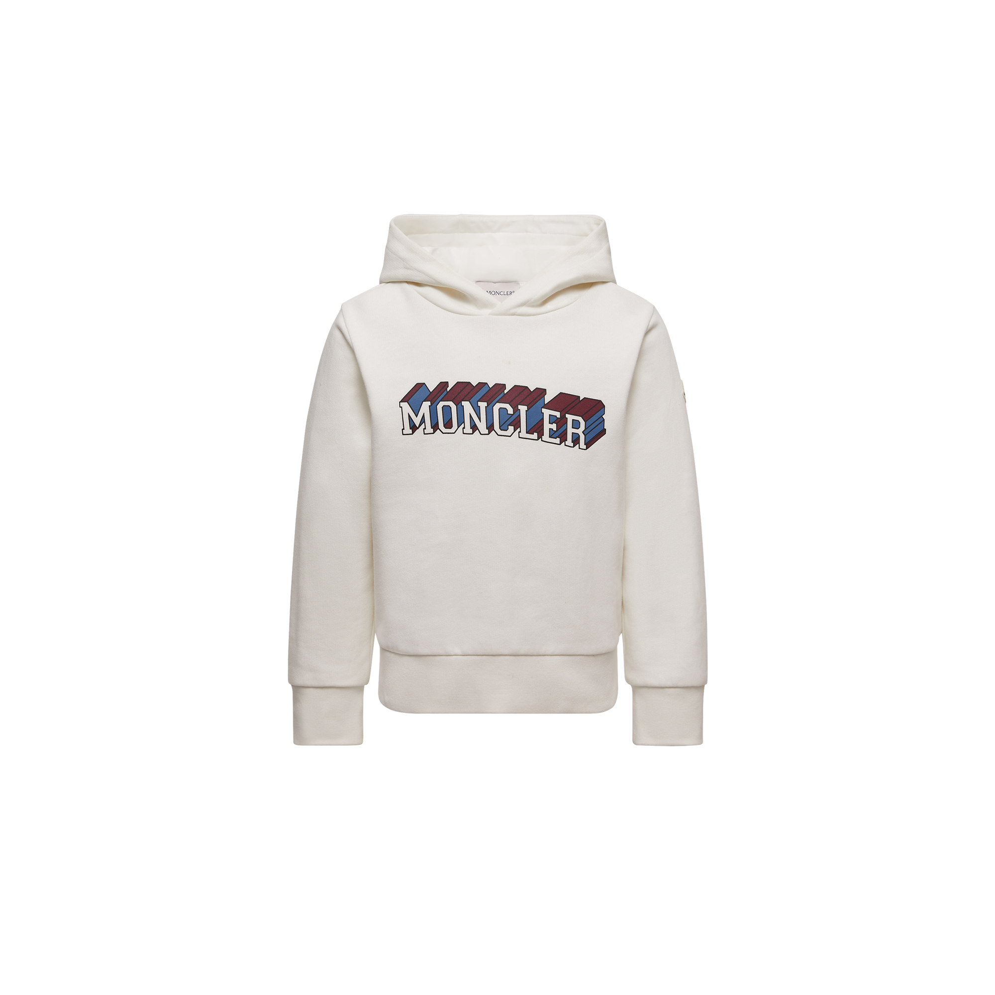 Moncler Sweat À Capuche En Coton À Motif Logo In Neutral