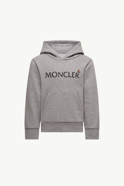 Gray Logo Cotton Hoodie - Sweatshirts & Knitwear for